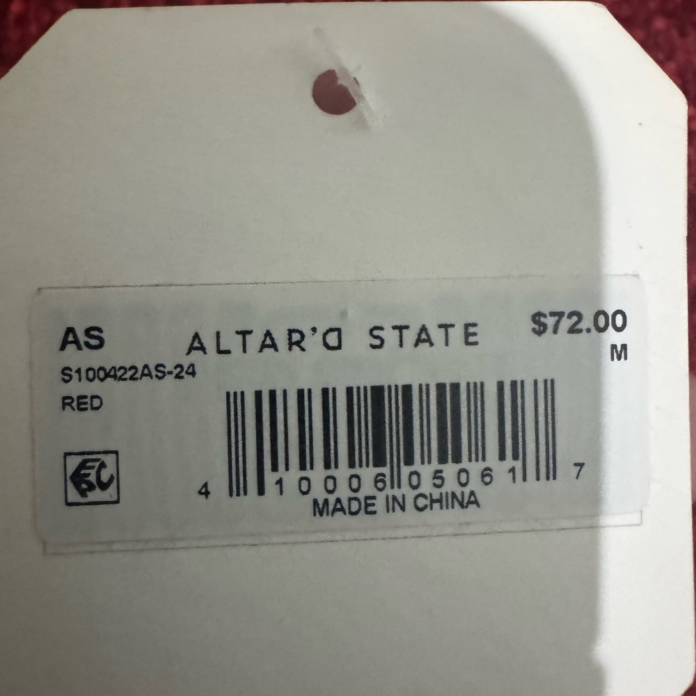 NWT- Altar'd State Red Crew Neck Sweater - Picture 4 of 4